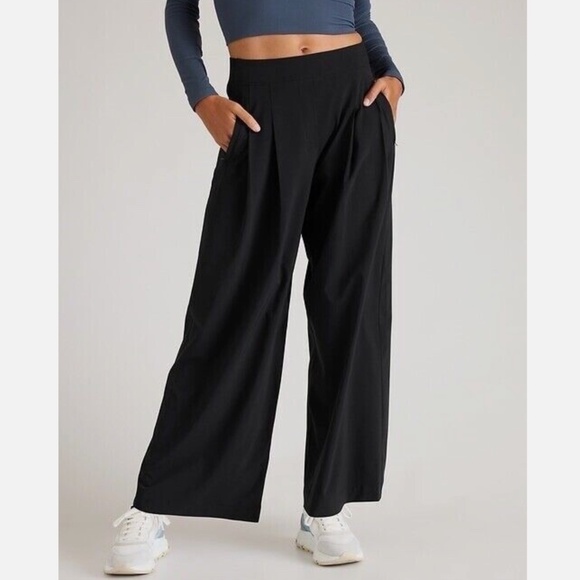 Athleta Wide Leg Brooklyn Heights Pant, Black, Size 12 - Picture 1 of 11